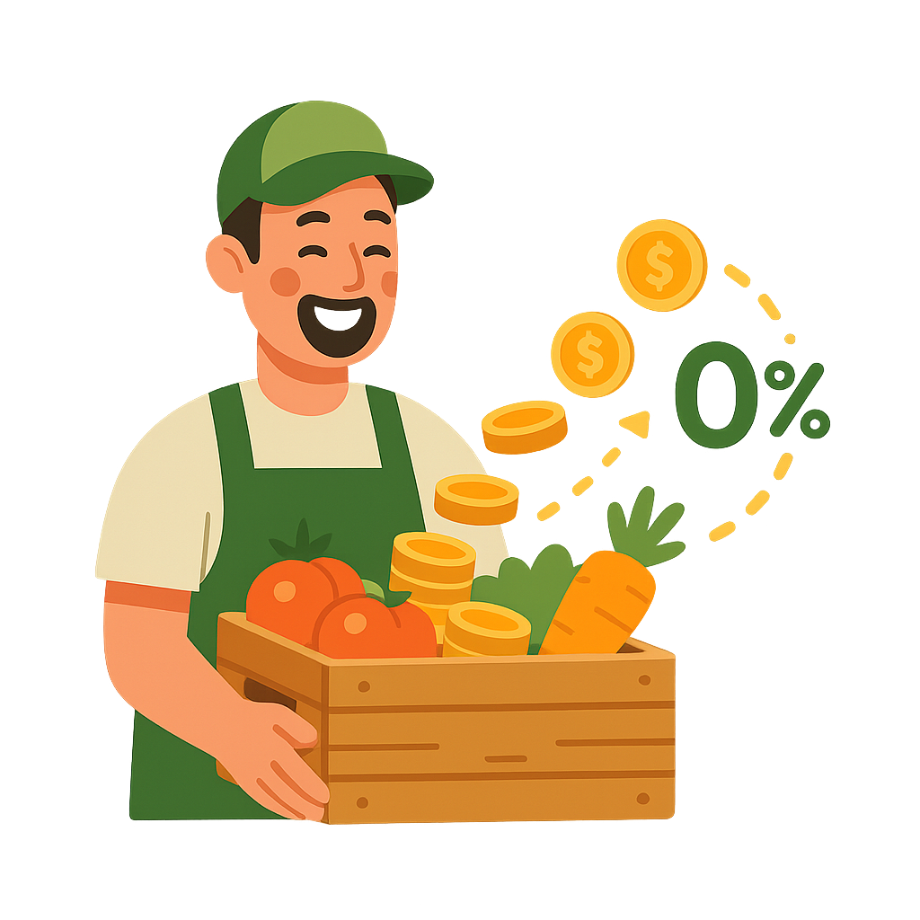 Zero percent platform fee badge