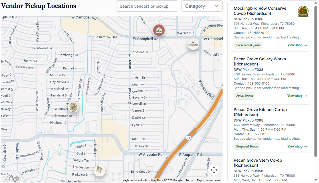 Collective Crate vendor map preview